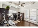 Bright office space with coffered ceilings and double doors, perfect for working from home at 2031 Broadmoor Way, Fairburn, GA 30213
