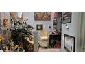Unique hallway showcasing a stairlift and quirky decor, creating a distinctive and personalized living space at 1026 Riverbend Club Se Dr, Atlanta, GA 30339