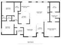 Home floor plan featuring measurements for bedrooms, bathrooms, living areas, and kitchen at 1003 River Plantation Dr, Woodstock, GA 30188