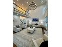 Spacious living room with soaring ceilings and modern decor at 365 Morning Dew Cir, Roswell, GA 30075