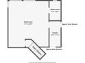 Floorplan showing dimensions and layout for a bedroom, bathroom, and closet at 9602 Coastal Pointe Dr, Villa Rica, GA 30180