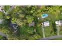 Expansive aerial view of the property with a pool, mature trees, and surrounding neighborhood at 233 Oakridge Se Dr, Cartersville, GA 30121