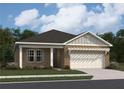 Beautiful brick home featuring an attached garage with pergola and neutral color palette at 329 Torcello Blvd, Mcdonough, GA 30253
