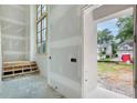 A home under construction, showing the entryway, with exposed frame and materials at 2991 Surrey Ln, Atlanta, GA 30341