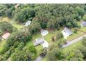 Expansive lot view with a red line marking the perimeter of the property, pool, and multiple structures at 76 Vaughn Ne Rd, Cartersville, GA 30121