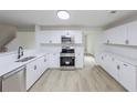 Modern kitchen features stainless steel appliances, a sink, and white cabinets at 450 Pinevale Ct, Atlanta, GA 30349