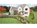 Lovely home with landscaped yard, featuring a stone facade and a charming front porch at 3680 Tanglewood Se Dr, Atlanta, GA 30339