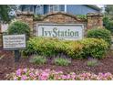 Stone community sign for Ivy Station with colorful landscaping and plantings at 3202 Ivy Station Way, Duluth, GA 30096