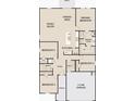 Detailed floorplan showcasing the layout of the home with bedrooms, kitchen, and living areas at 206 Silverton Dr, Dacula, GA 30019