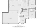 First floor plan showing the living areas, dining area, kitchen, office, and garage dimensions at 470 Wagon Hill Ln, Sugar Hill, GA 30518