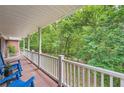 Relaxing porch view overlooking a serene wooded area, perfect for enjoying nature at 245 Sutallee Ridge Ne Ln, White, GA 30184