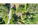 Aerial view showcases the property nestled among lush trees and landscaping providing privacy and seclusion at 217 Cedar Trl, Jonesboro, GA 30238