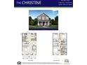 This is an elevation rendering for The Christine, a two-story home with three bedrooms and two and a half bathrooms at 130 Bartow Street, Lot #3, Fayetteville, GA 30214