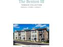 Building rendering showcases a new construction townhouse with brick and siding accents at 1003 Crown Oak St # 43, Johns Creek, GA 30022
