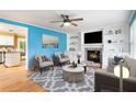 Bright living room with fireplace at 890 Oriole Se Ln, Marietta, GA 30067