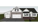 Rendering of a charming home with a stone facade, white siding, and a two-car garage at 354 Spruill Bridge Rd, Temple, GA 30179