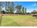 Expansive, fenced backyard with lush green grass and mature trees, perfect for recreation at 109 Jodi Pl, Locust Grove, GA 30248