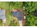 Aerial view of the property showcasing the layout and surrounding landscape with a patio at 252 Parkway Ct, Dallas, GA 30157
