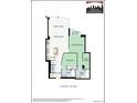 Condo floor plan featuring 2 bedrooms, 2 bathrooms, kitchen, living room, dining room and an outdoor balcony at 3300 Windy Ridge Se Pkwy # 809, Atlanta, GA 30339