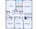 Second floorplan displaying bedrooms, baths, loft, laundry room and owner's suite at 6106 Marigold Way, Atlanta, GA 30349