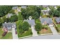 Aerial shot of a home nestled among lush greenery, offering a sense of privacy in a quiet neighborhood setting at 726 Sunset Ridge Ln, Lawrenceville, GA 30045