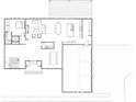 Detailed floor plan showcasing the layout of the first floor, including the kitchen and living spaces at 5743 Brendlynn Dr, Suwanee, GA 30024