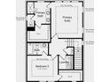 Upstairs floor plan showcasing a primary suite, bath, walk-in closet, laundry, and bedroom 2 at 202 Maycrest Path, Tucker, GA 30084