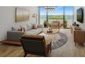 Bright living room featuring modern furnishings and sliding glass doors to balcony at 2575 Peachtree Ne Rd # 15F, Atlanta, GA 30305