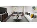 Bright living room with white sofa, neutral rug, and modern decor at 2479 Peachtree Ne Rd # 1703, Atlanta, GA 30305