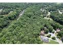 Scenic aerial view of a lush green neighborhood with tree coverage and a river at 6185 Masters Club Dr, Suwanee, GA 30024