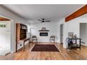 Cozy living room featuring hardwood floors, fireplace, and stylish decor at 1083 Amelia Sw Dr, Marietta, GA 30060