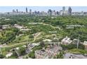 Fantastic aerial view showcasing the property's proximity to Piedmont Park, the Beltline, and the Atlanta Botanical Garden at 1376 Parkview Ne Ln, Atlanta, GA 30324
