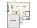 Open-concept floor plan with kitchen, dining, great room, foyer, and a 2-bay garage at 7226 Lacey Dr Lot 125, Douglasville, GA 30134