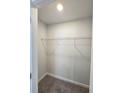 A walk in closet with a carpeted floor and single shelf for optimal organization at 2674 Mourning Dove Drive (Lot 37), Grayson, GA 30017