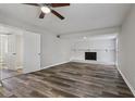 Spacious living room with a fireplace and modern flooring at 2849 Snapfinger Rd, Decatur, GA 30034