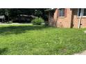 View of the front yard, showing the lawn and the side of the home at 6521 Menlo Way, Rex, GA 30273