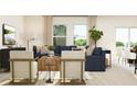 Bright living room with large windows, a comfortable sofa, and chic modern furniture at 1437 Hunter Trl, Acworth, GA 30102