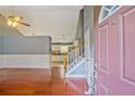 Inviting foyer boasts hardwood floors and soaring ceilings at 375 Shadetree Ln, Lawrenceville, GA 30044