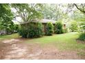 Grassy backyard surrounded by mature trees offering a serene outdoor space at 127 Perry St, Loganville, GA 30052