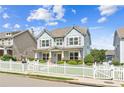 Charming two-story home with a white picket fence, landscaped yard, and inviting front porch at 3725 Downing Dr, Cumming, GA 30040
