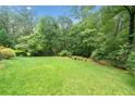 Expansive backyard offering privacy and plenty of space for outdoor activities surrounded by mature trees at 2140 Old Orchard Ln, Canton, GA 30114