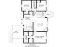 Detailed floor plan showing layout of living room, bedrooms, kitchen, and deck at 310 Willow Ln, Temple, GA 30179