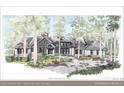 Detailed front exterior illustration, showcasing the architectural design and landscaping of the house at 8316 Hewlett Rd, Sandy Springs, GA 30350