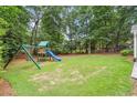 Expansive backyard with well-maintained lawn and a playset at 3506 Billingsley Dr, Marietta, GA 30062