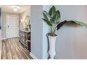 Inviting hallway with a decorative cabinet and elegant plant accent at 3338 Peachtree Ne Rd # 1507, Atlanta, GA 30326