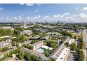 Aerial view of townhome community, 1271 Mackintosh Park NW, featuring a pool and close to Atlanta downtown at 1271 Mackintosh Nw Park # 30, Atlanta, GA 30318