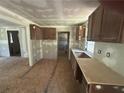 Unfinished kitchen with cabinets and countertops, showcasing potential for customization and design at 4601 Wilson James Sw Rd, Atlanta, GA 30331