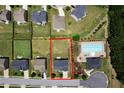 Aerial view of the property highlighting its proximity to a community pool at 303 Horizon Trce, Loganville, GA 30052