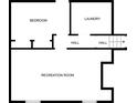 Basement layout featuring a bedroom, laundry room, hall, and a recreation room, offering versatile space at 1380 Ashbrook Dr, Lawrenceville, GA 30043