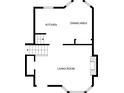 First floor layout with kitchen, dining area, and living room, providing an open and functional living space at 1380 Ashbrook Dr, Lawrenceville, GA 30043